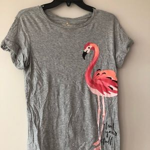 EUC Kate Spade Strut Your Stuff Flamingo tee
